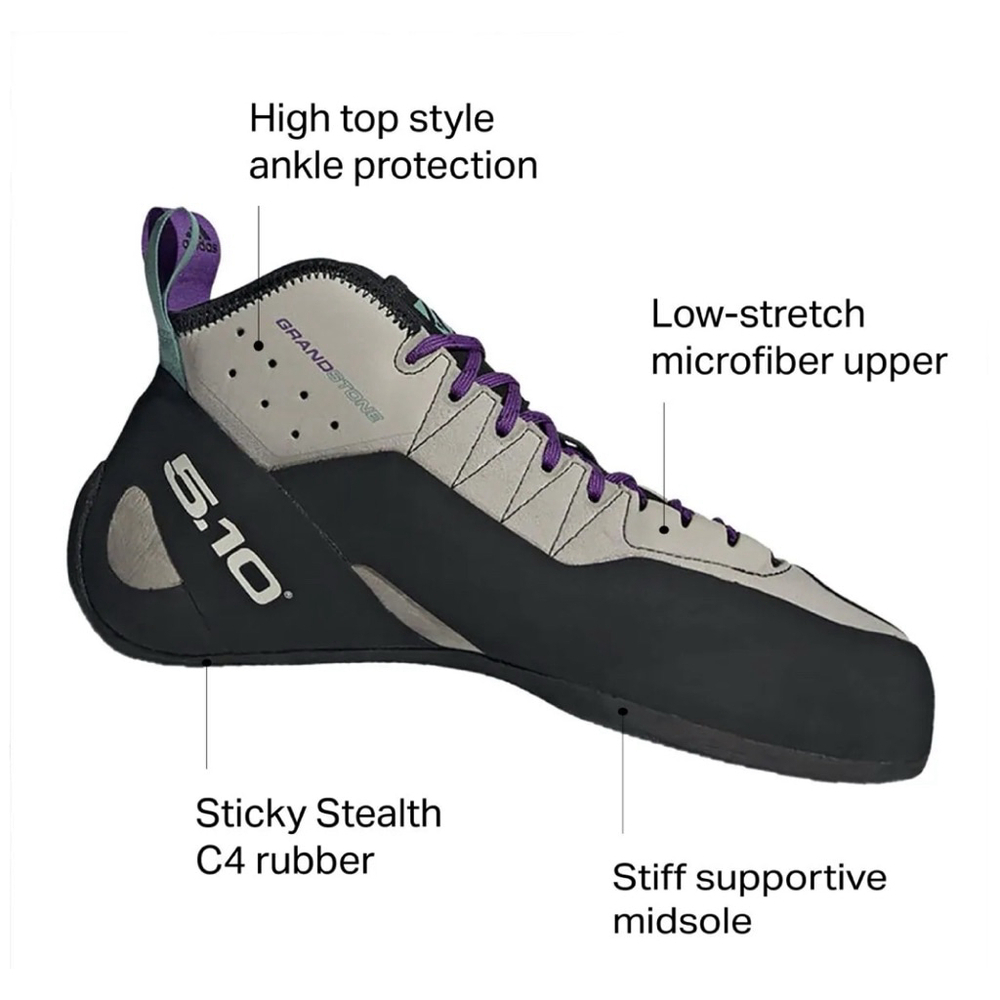 Adidas Grandstone men’s 5.10 Climbing Shoes Gray Purple Size 9 - Picture 3 of 13